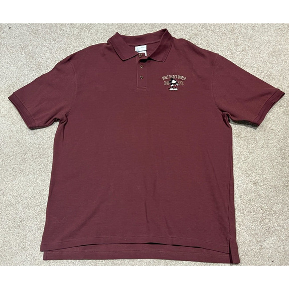 Walt Disney World Mens Polo Shirt 1971 Burgundy Size XL - Picture 1 of 6